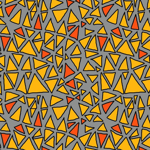 Dynamic Triangles Yellow on Grey