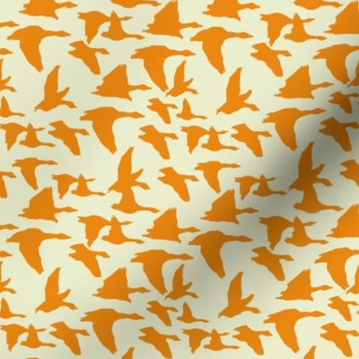 birds in flight orange and sage