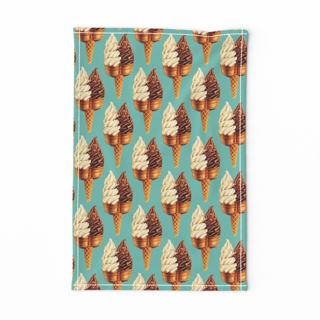 Ice Cream Twin Cone -Teal