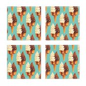 Ice Cream Twin Cone -Teal