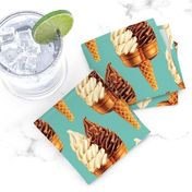 Ice Cream Twin Cone -Teal