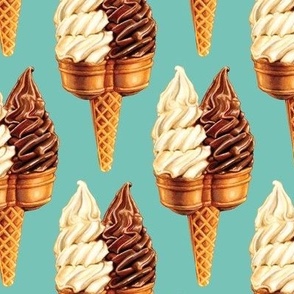 Ice Cream Twin Cone -Teal