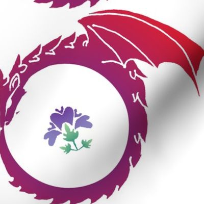 Dragon and Purple Flower