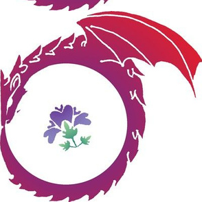 Dragon and Purple Flower