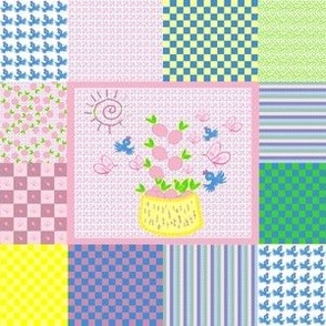 Pink Lemons Cheater Quilt (small)