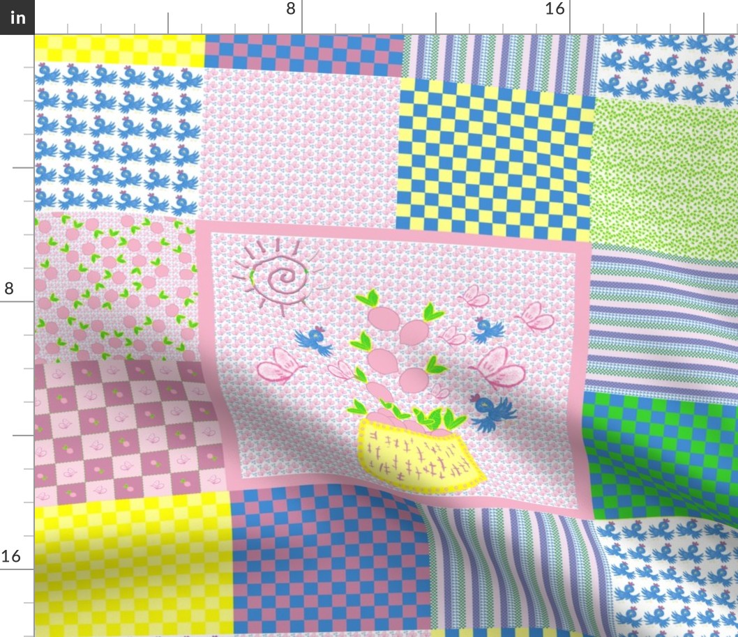 Pink Lemons Cheater Quilt