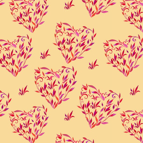 pattern_with_leaves_in_shape_of_heart