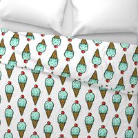 Mint Ice Cream Cones - Larger