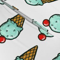 Mint Ice Cream Cones - Larger