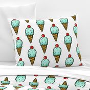 Mint Ice Cream Cones - Larger