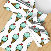 Mint Ice Cream Cones - Larger