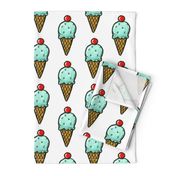 Mint Ice Cream Cones - Larger