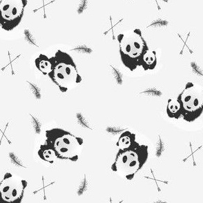 Panda Family with Arrows & Feathers