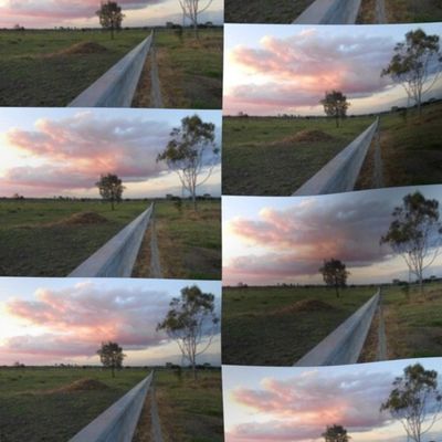 Along the Fenceline to Sunset - Australian Landscape (Ref.0437)