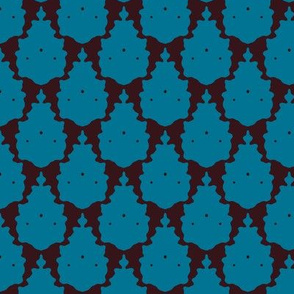 blue choc llama damask