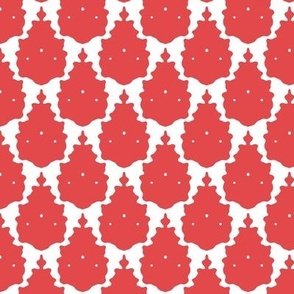 red white llama damask