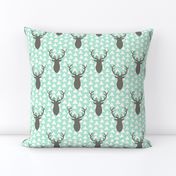 White and Gray and Mint Deer Heads Triangles