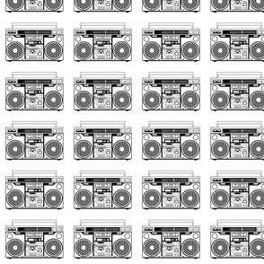 boombox black and white