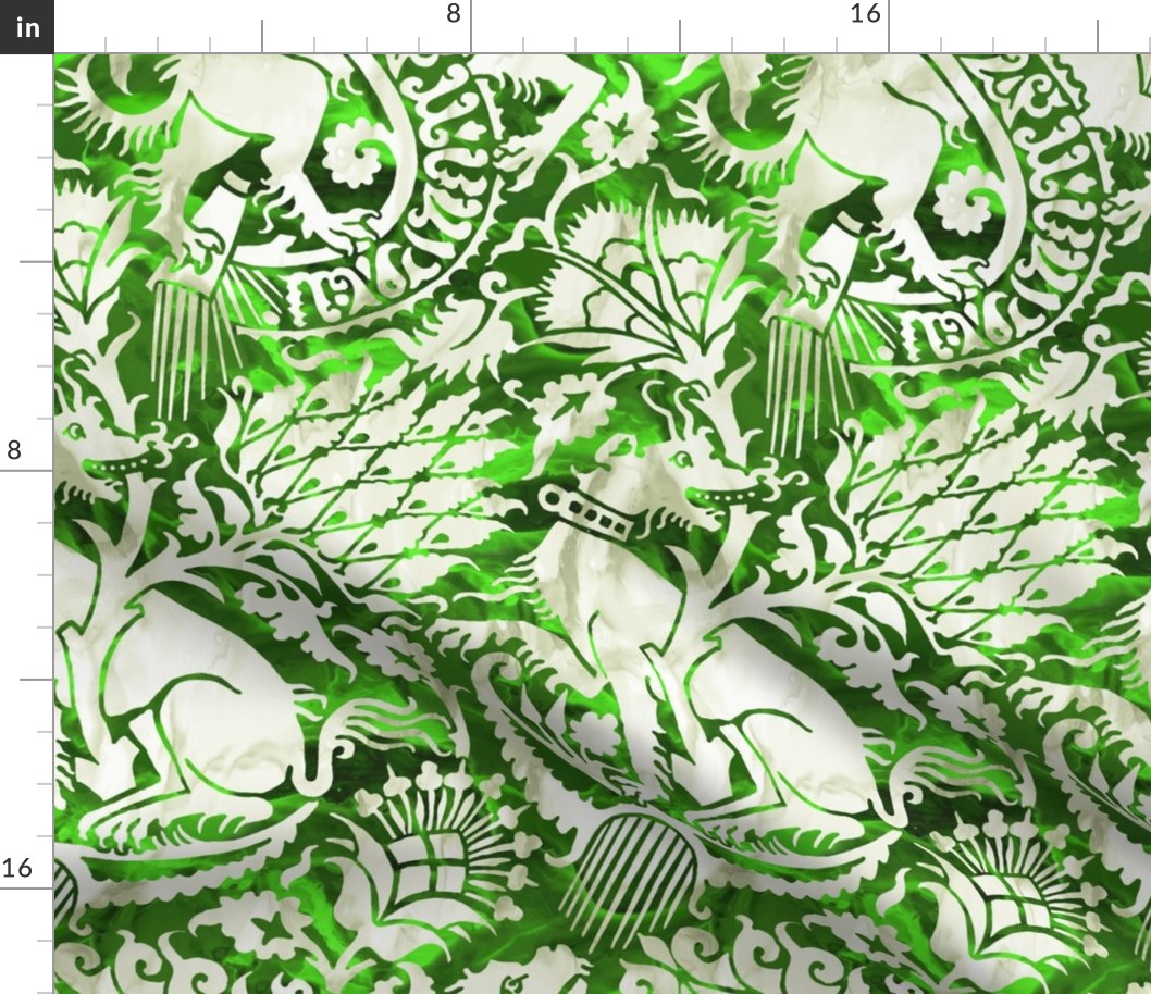 Renaissance Damask in Malachite