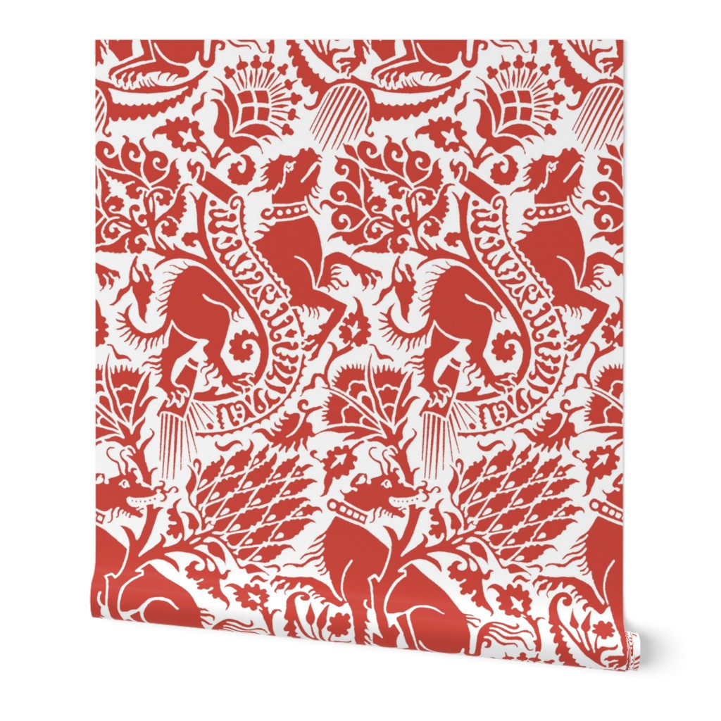 Renaissance Damask in Crimson