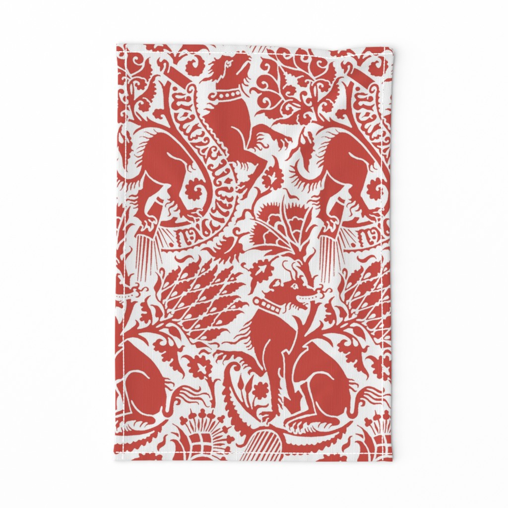 Renaissance Damask in Crimson