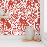 Renaissance Damask in Crimson