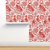 Renaissance Damask in Crimson