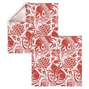 Renaissance Damask in Crimson