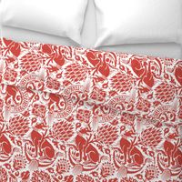 Renaissance Damask in Crimson