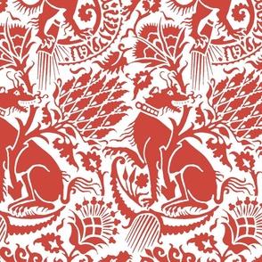 Renaissance Damask in Crimson