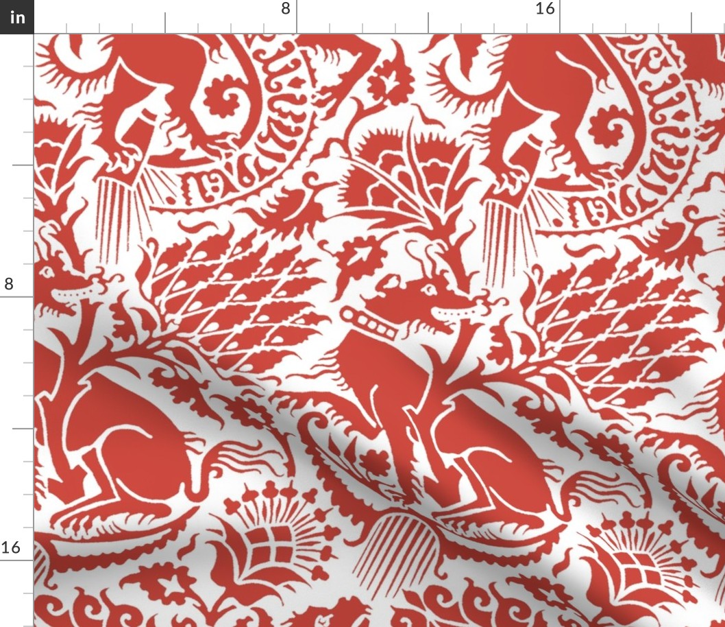 Renaissance Damask in Crimson