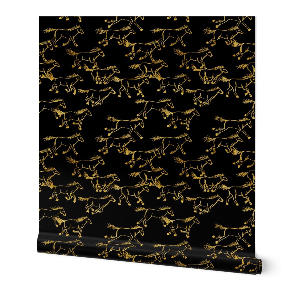 wild wild horses - gold on black