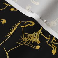 wild wild horses - gold on black