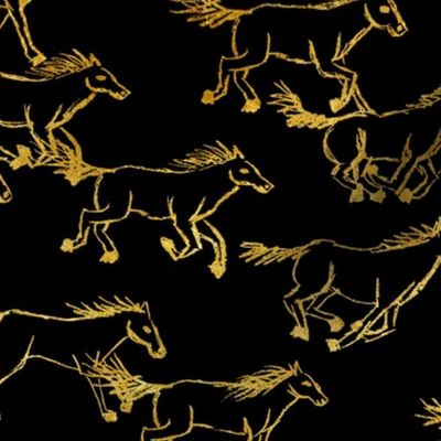 wild wild horses - gold on black