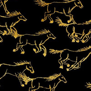 wild wild horses - gold on black