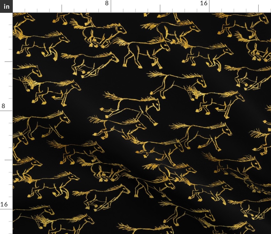 wild wild horses - gold on black