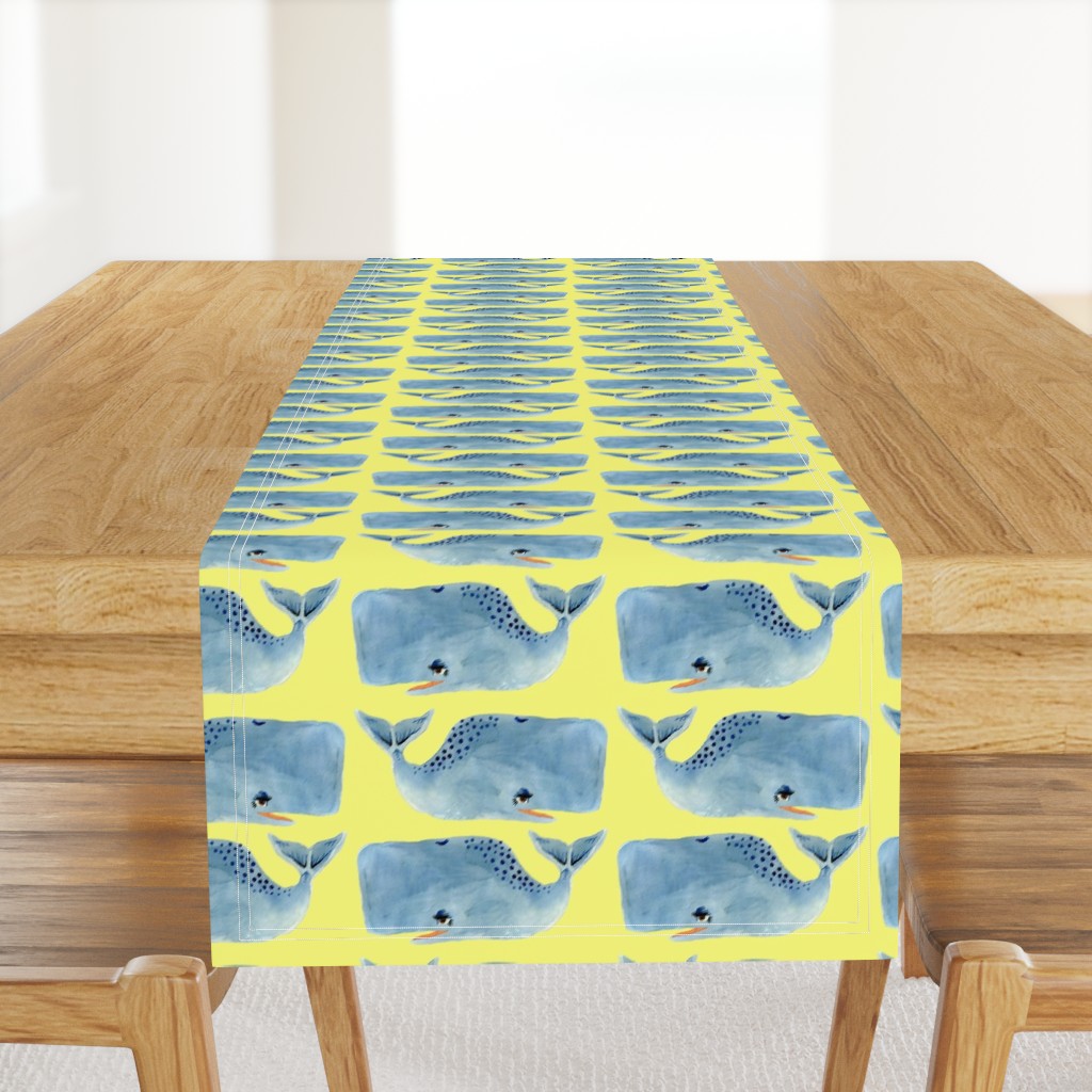 Whale Party on Yellow