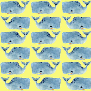 Whale Party on Yellow