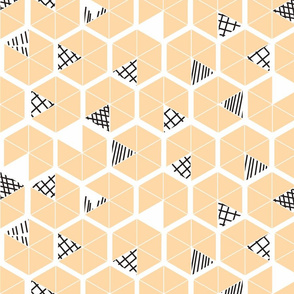 Crowded Geometric umbrellas in apricot