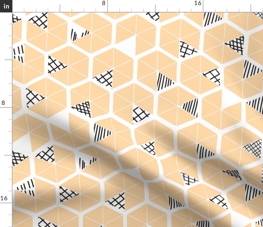 Crowded Geometric umbrellas in apricot