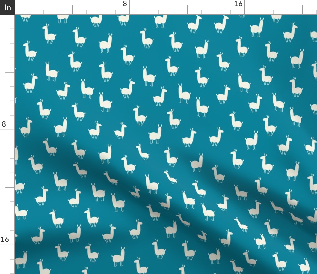 Llamas small dark turquoise