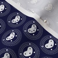 Hedgehog polka dot small - indigo