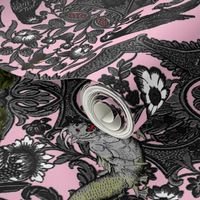 This Is Halloween! Haunted House Damask ~ Pale Pink  ~ Rotated