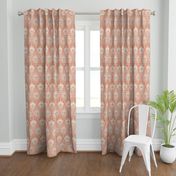 Carnations and Tulips Damask Ikat ~ Mint and Coral 