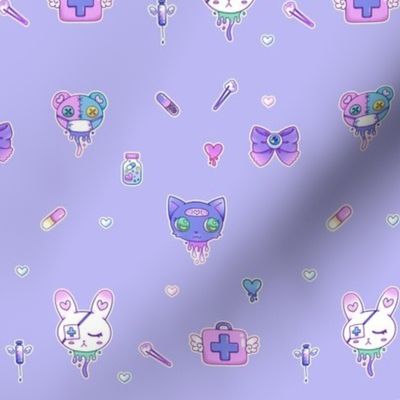 Cute Hospital Medical Pattern - PURPLE