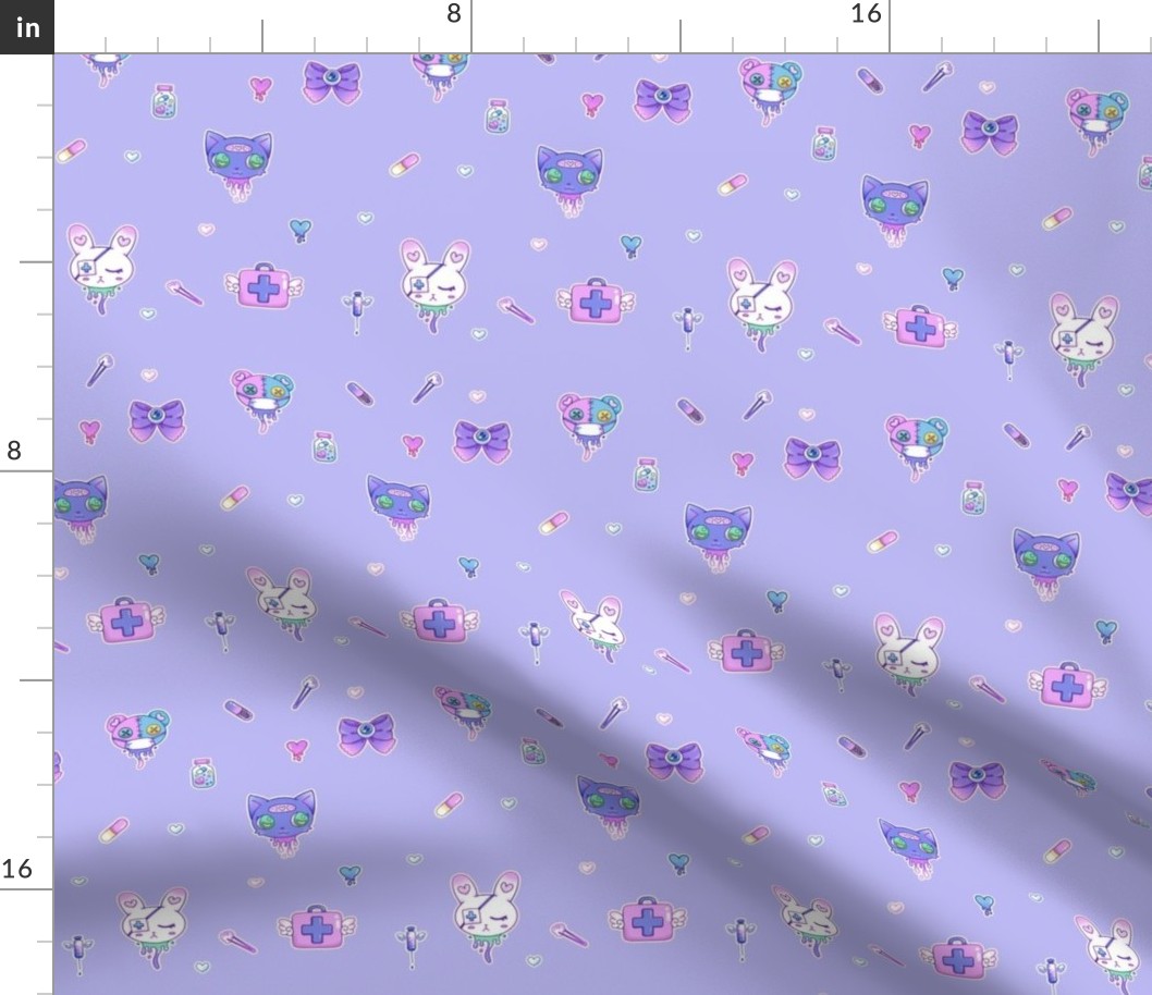 Cute Hospital Medical Pattern - PURPLE