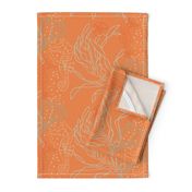 Seahorses & Seashells on Tangerine Tone