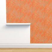 Seahorses & Seashells on Tangerine Tone