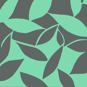mint and grey leaves