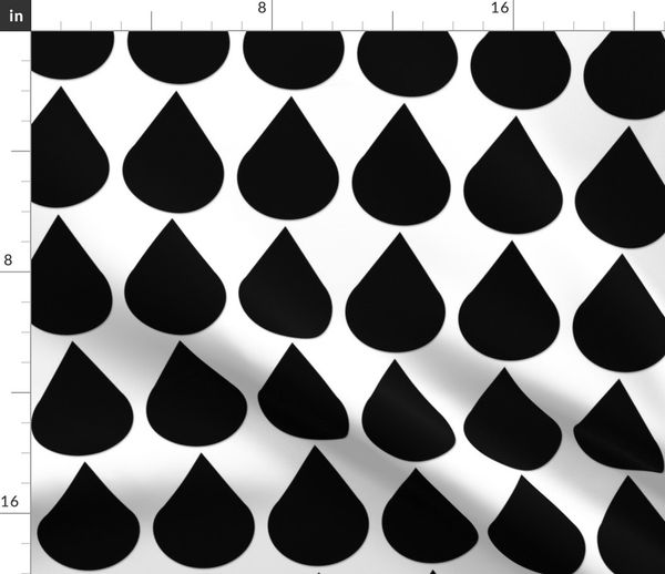 Fabric By The Yard Raindrop Black And White